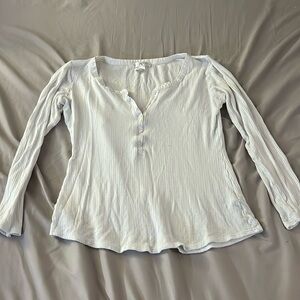 Venus size medium white half button up shirt